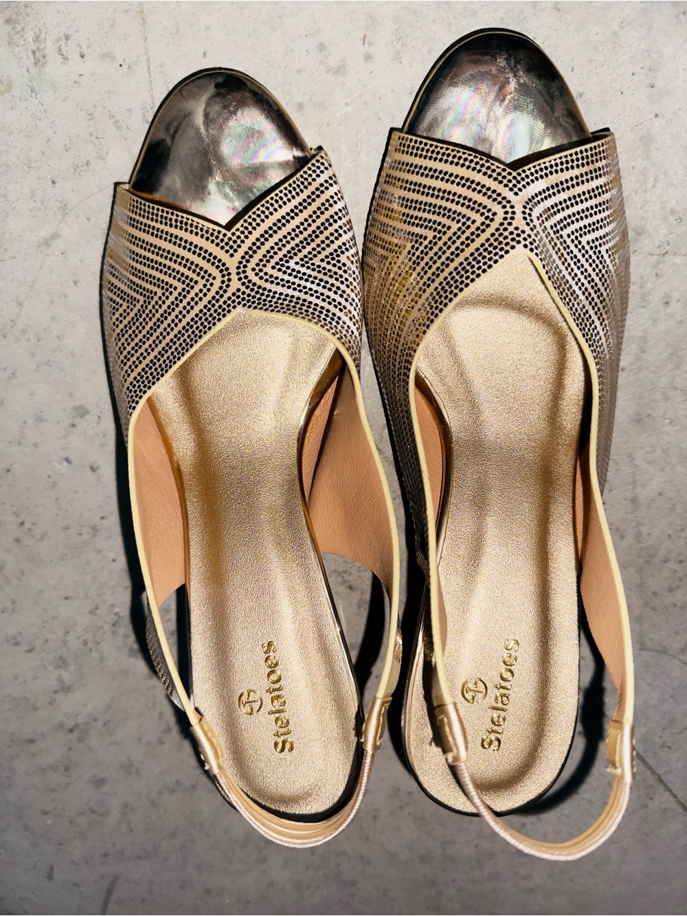 Women’s Gold Metallic Peep-Toe Dress Sandals